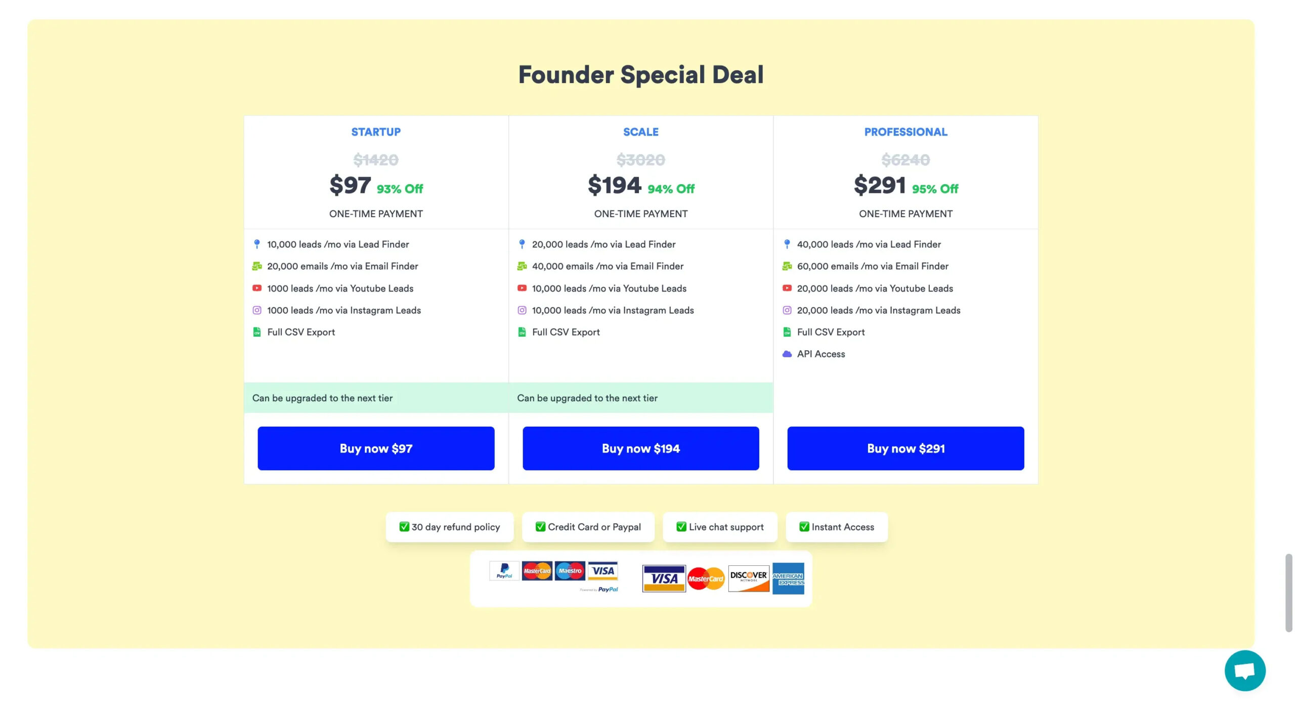 LeadsHunter - Pricing - Founder Special Deal