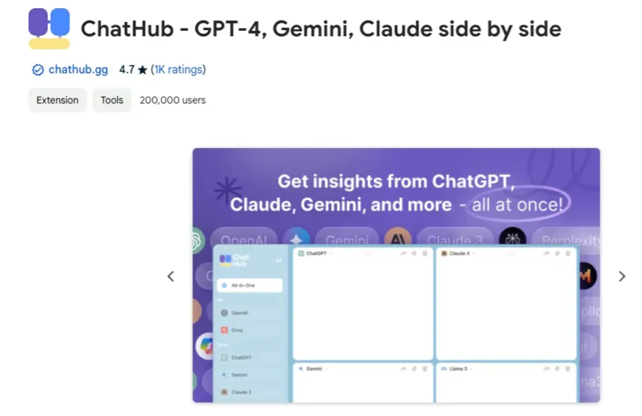 ChatHub lifetime deal - GPT-4, Gemini, Claude side by side