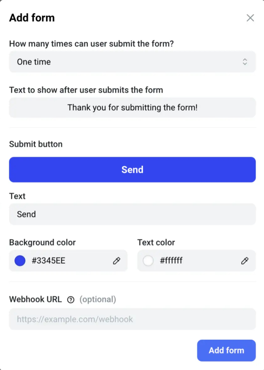 Taku builder - add form to builder - Taku.Cool builder